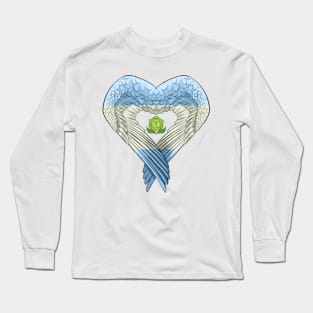 Achillean Pride Heart-shaped Angel Wings Long Sleeve T-Shirt